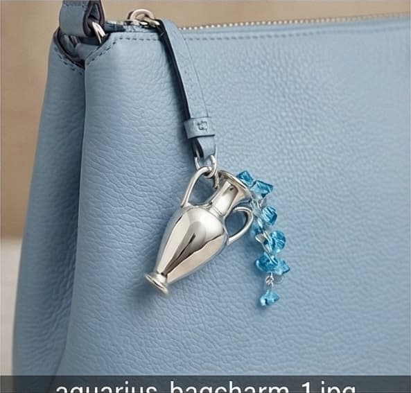 Aquarius Zodiac Keychain cum Bag Charm