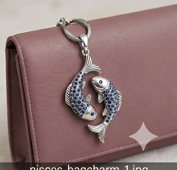 Pisces Zodiac Keychain cum Bag Charm